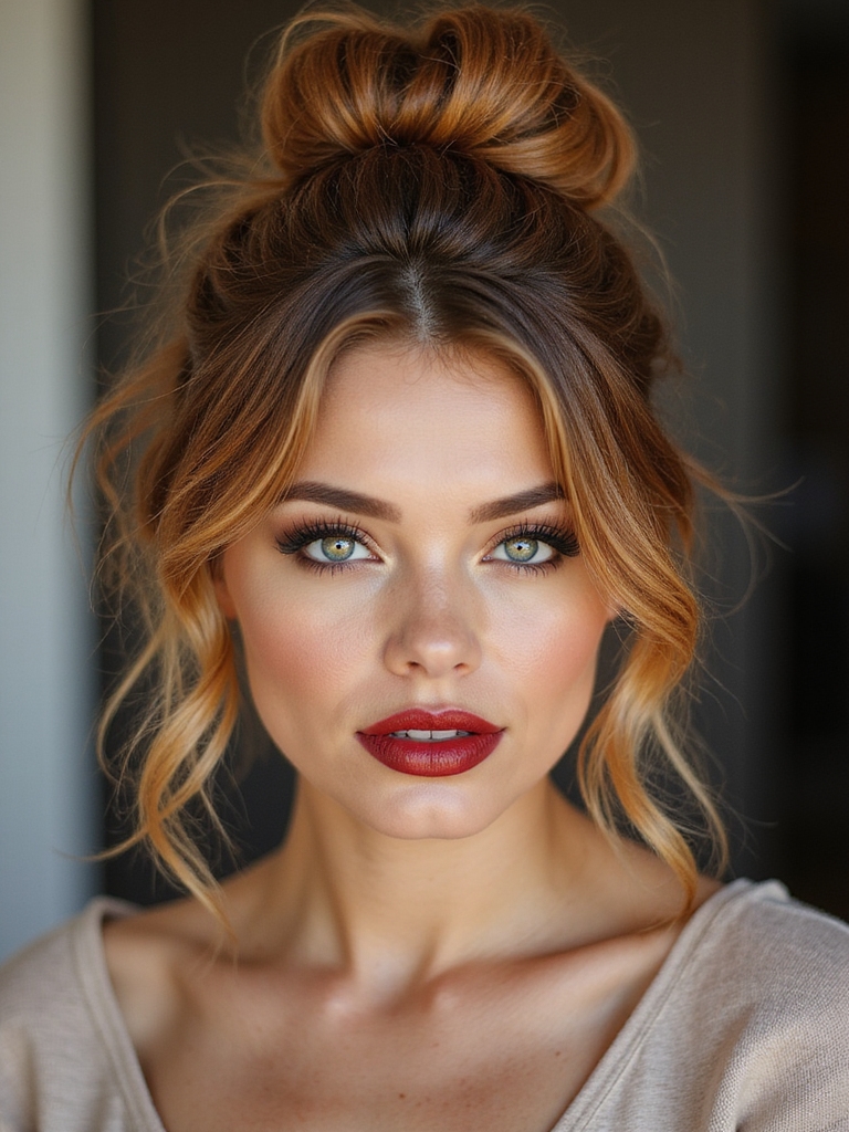 textured loose top knot