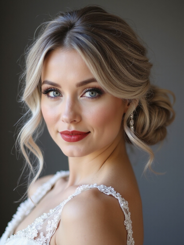 textured low bun elegance