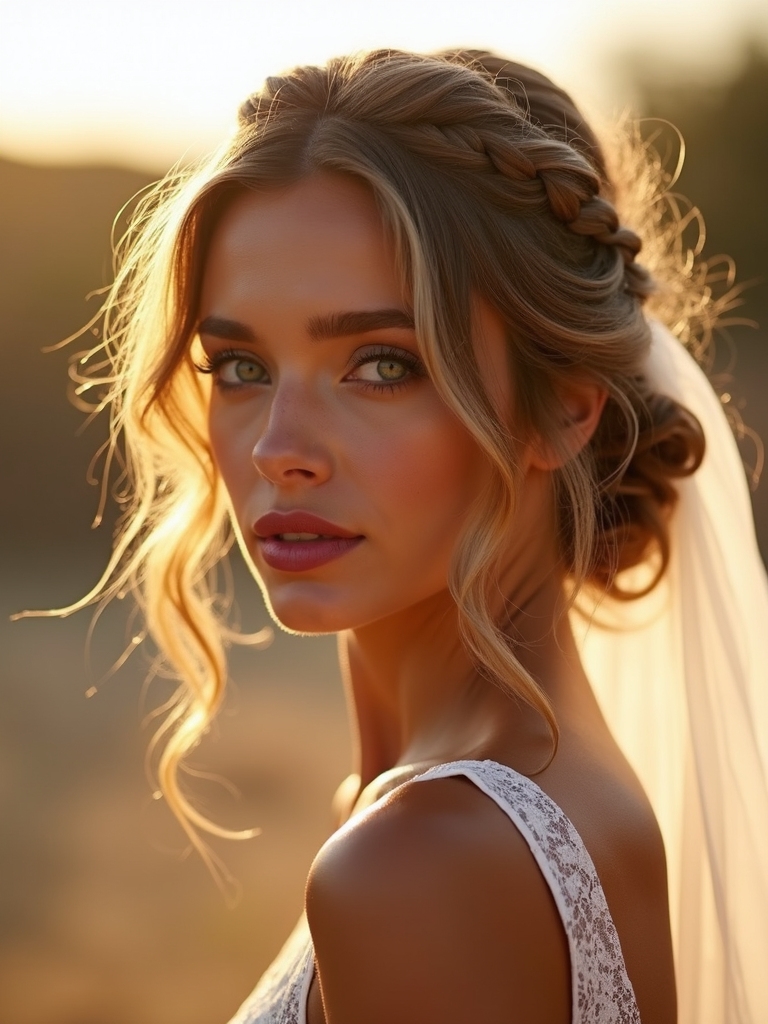 textured messy braided low knot