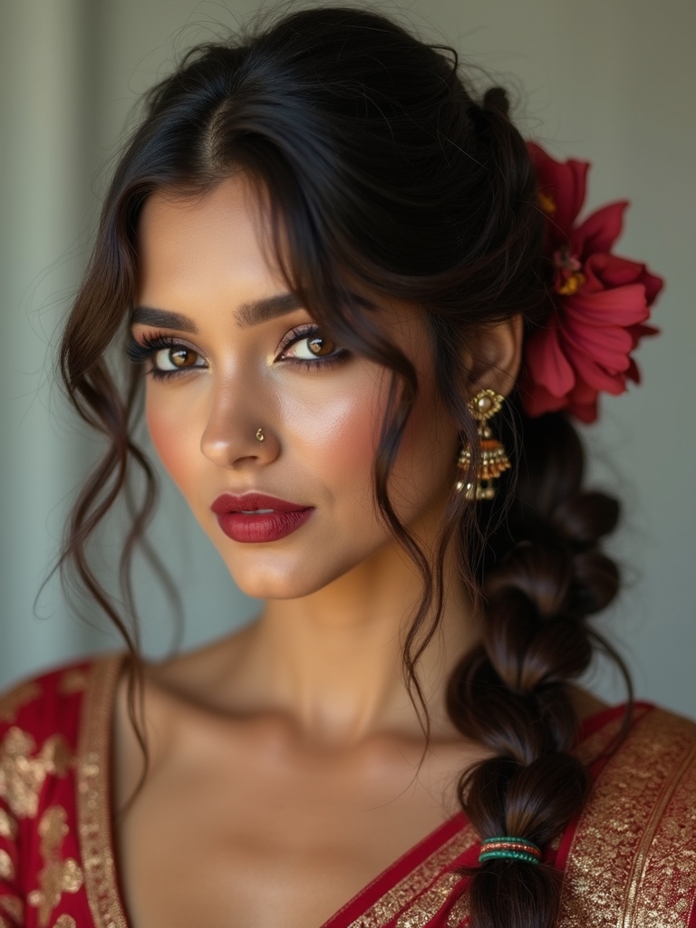 textured messy low ponytail