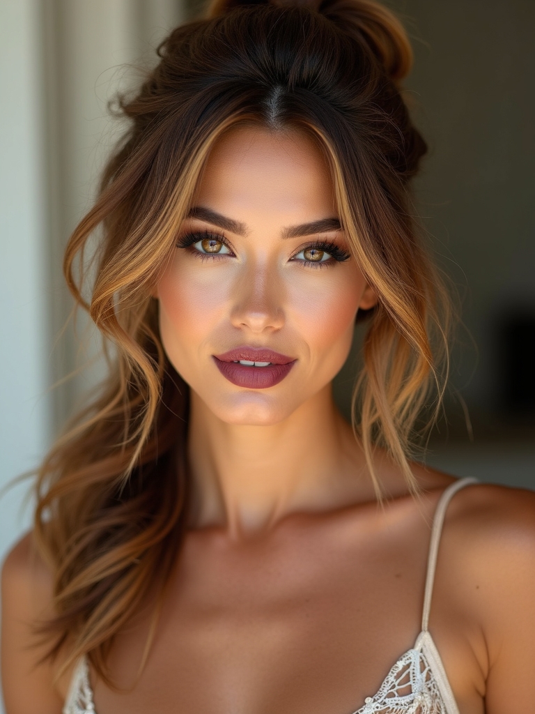 textured mid height beachy ponytail