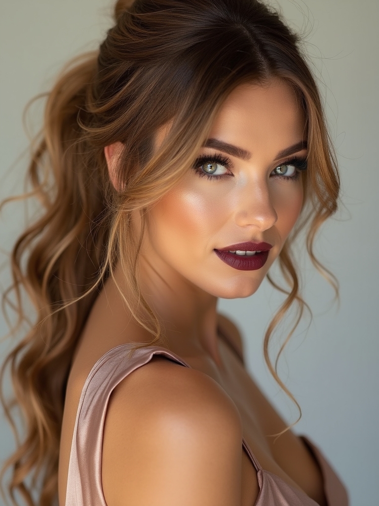 textured ponytail with wrapped base