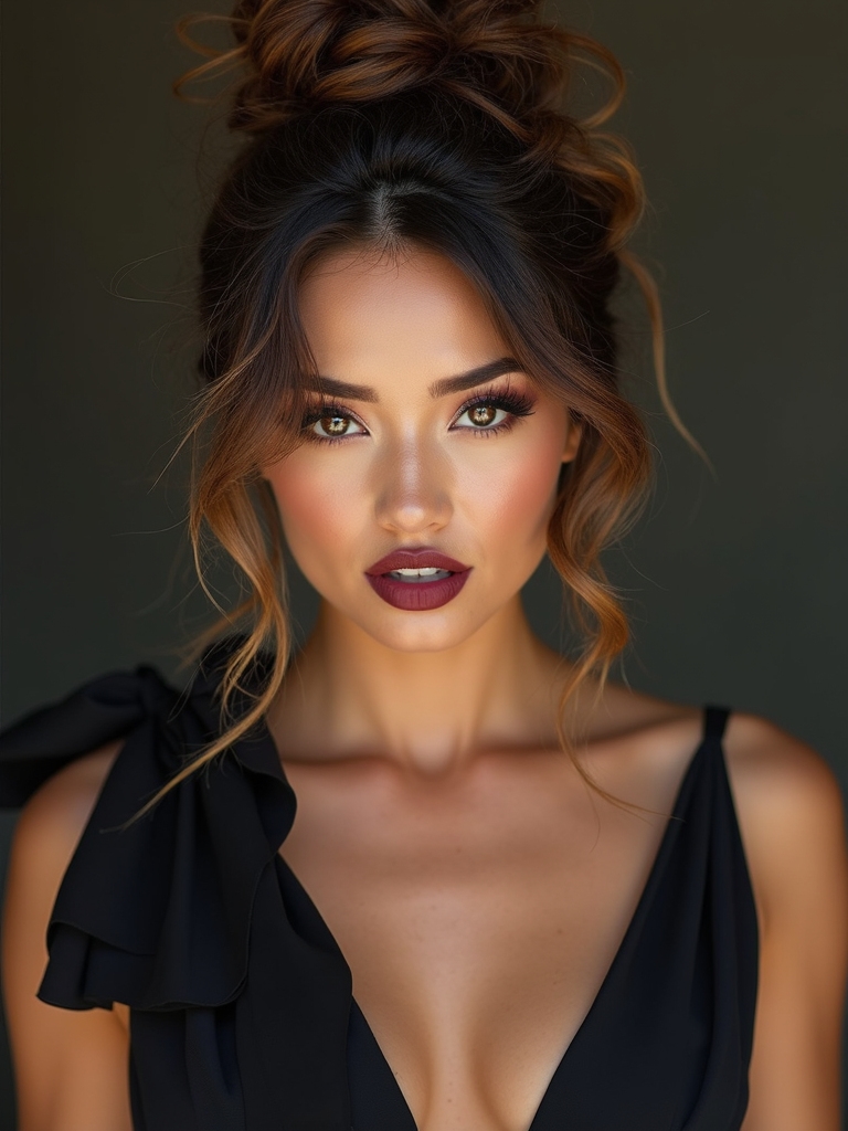 textured romantic face framing bun