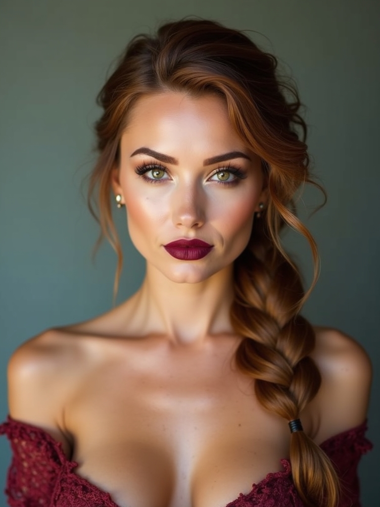 textured romantic fishtail half up