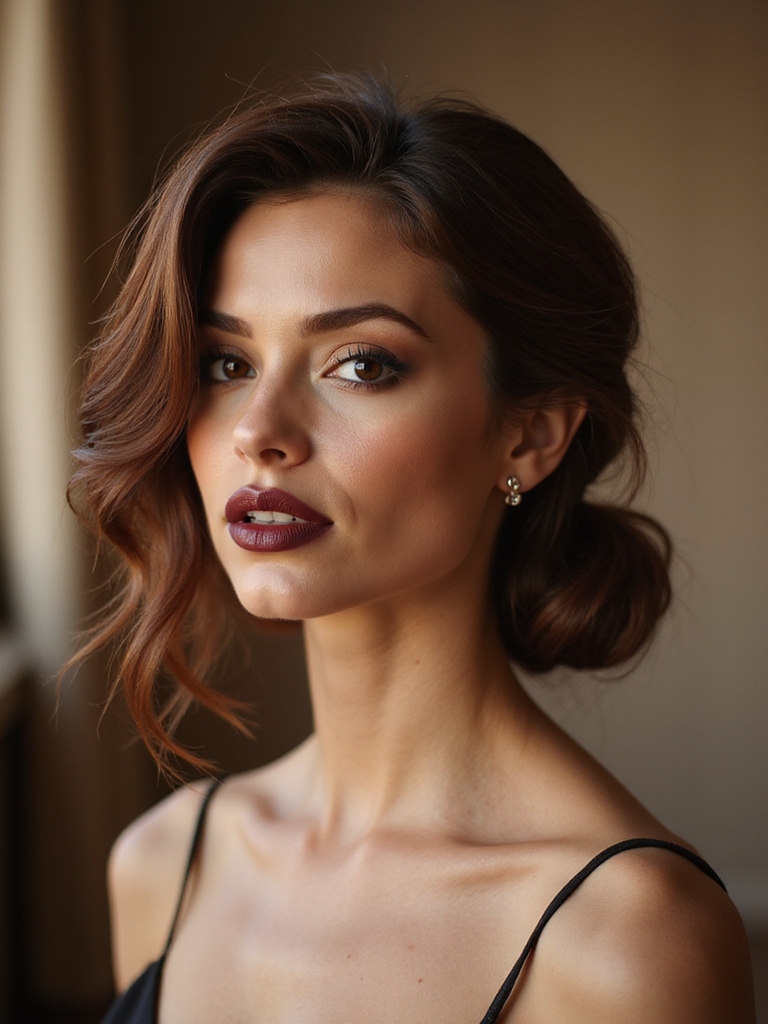 textured romantic low chignon