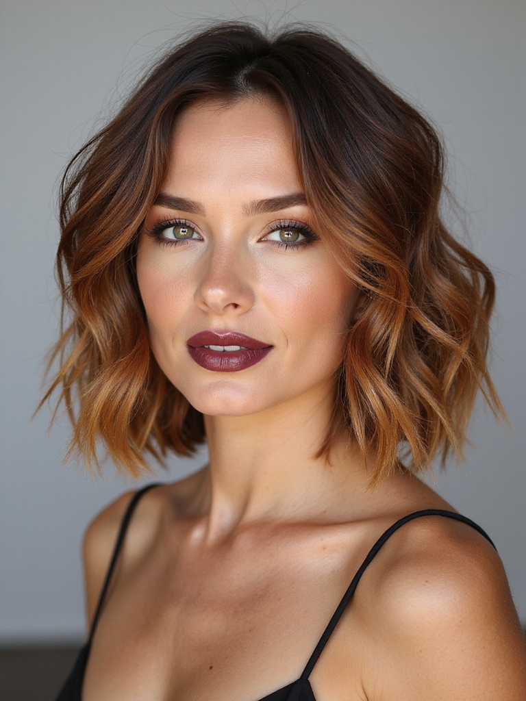 textured sleek face framing lob