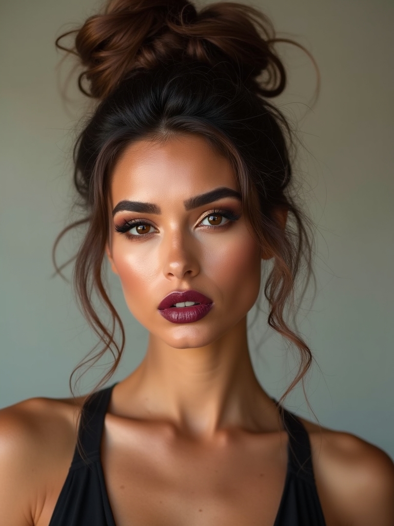 textured soft romantic high bun