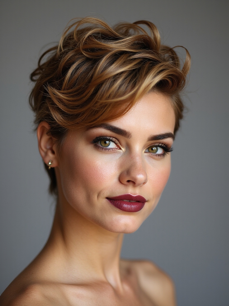 textured tousled pixie cut