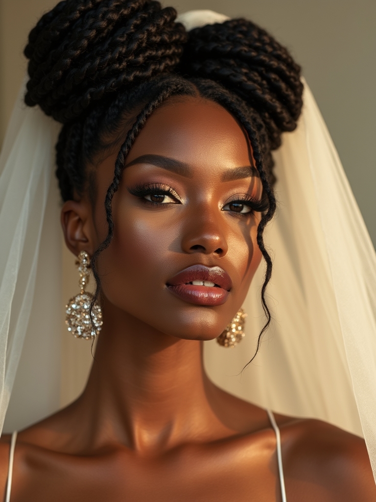 textured twists under veil