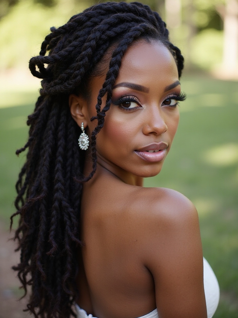 timeless elegant bridal locs