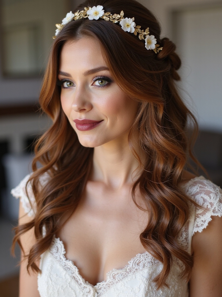 timeless half up curls elegance