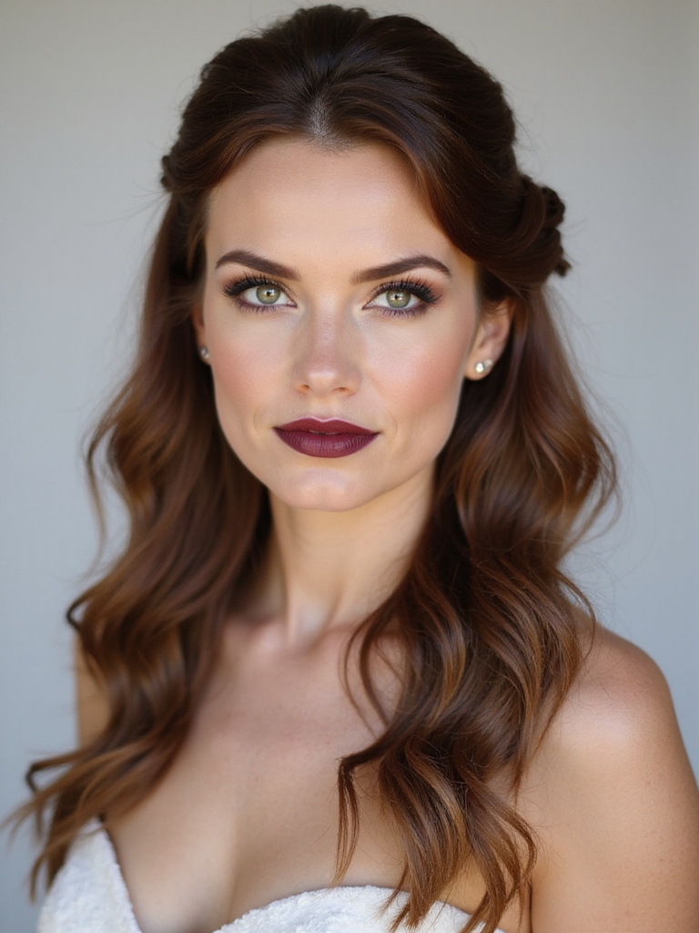 timeless half up soft waves