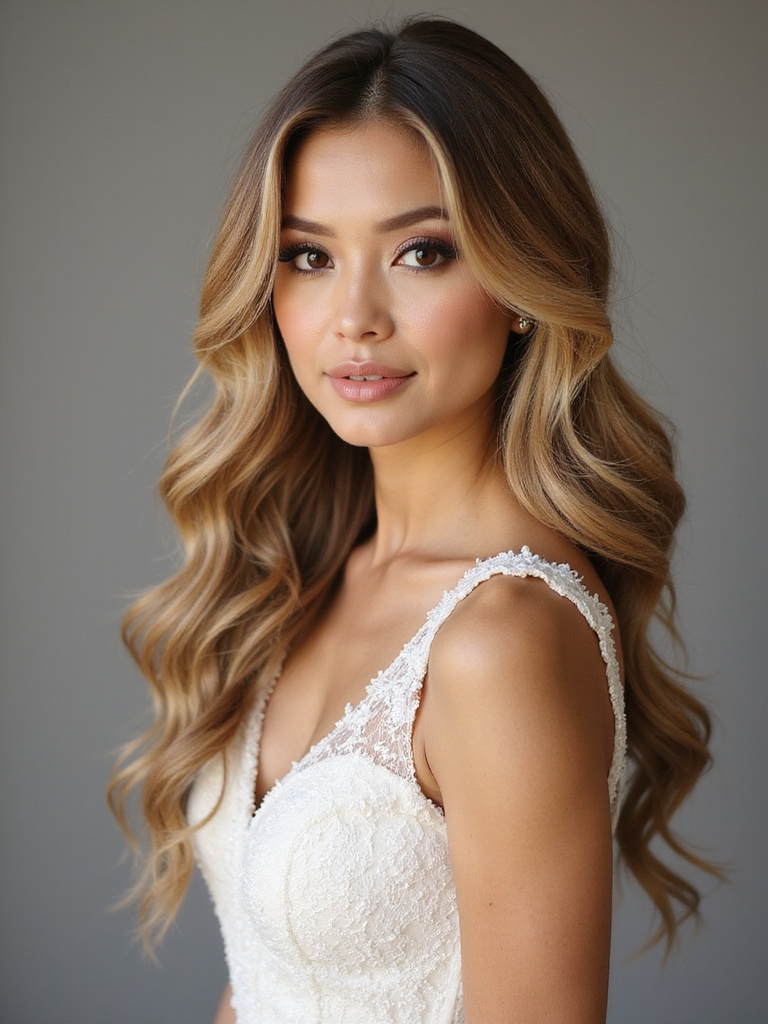 timeless romantic flowing bridal beauty