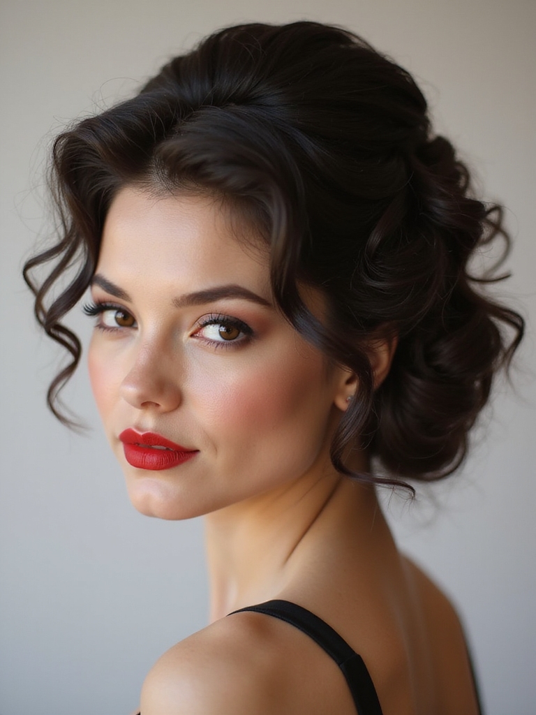 timeless vintage soft wave updo
