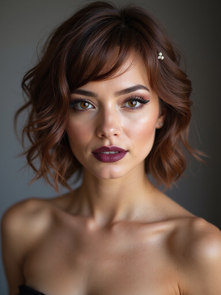 tousled crop with pearls