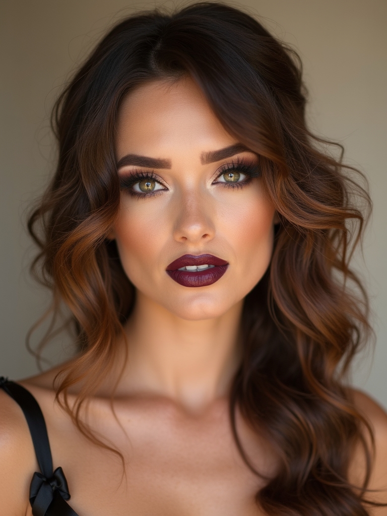 tousled waves tied with ribbons