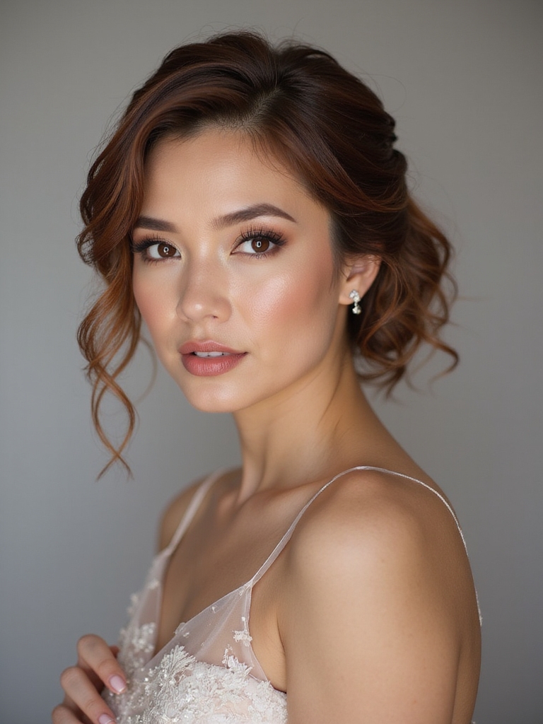 twisted half up short elegance