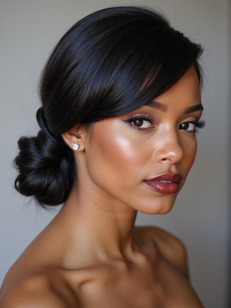 twisted low ponytail wrapped