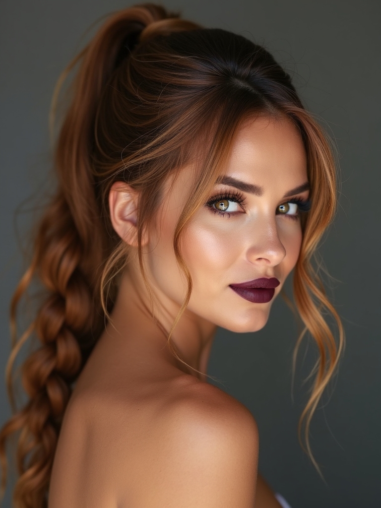 twisted romantic pulled ponytail
