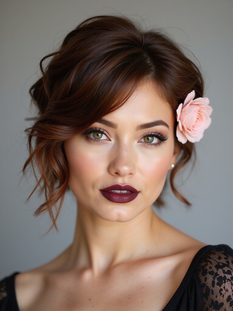 undercut pixie with floral