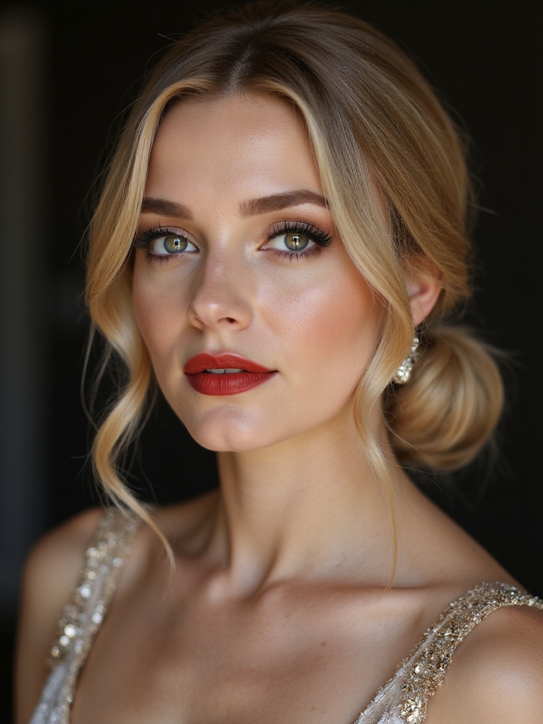 understated bridesmaid low bun
