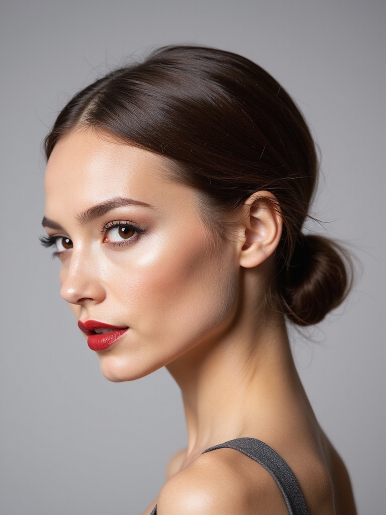 understated elegant minimalist bridal hairstyle