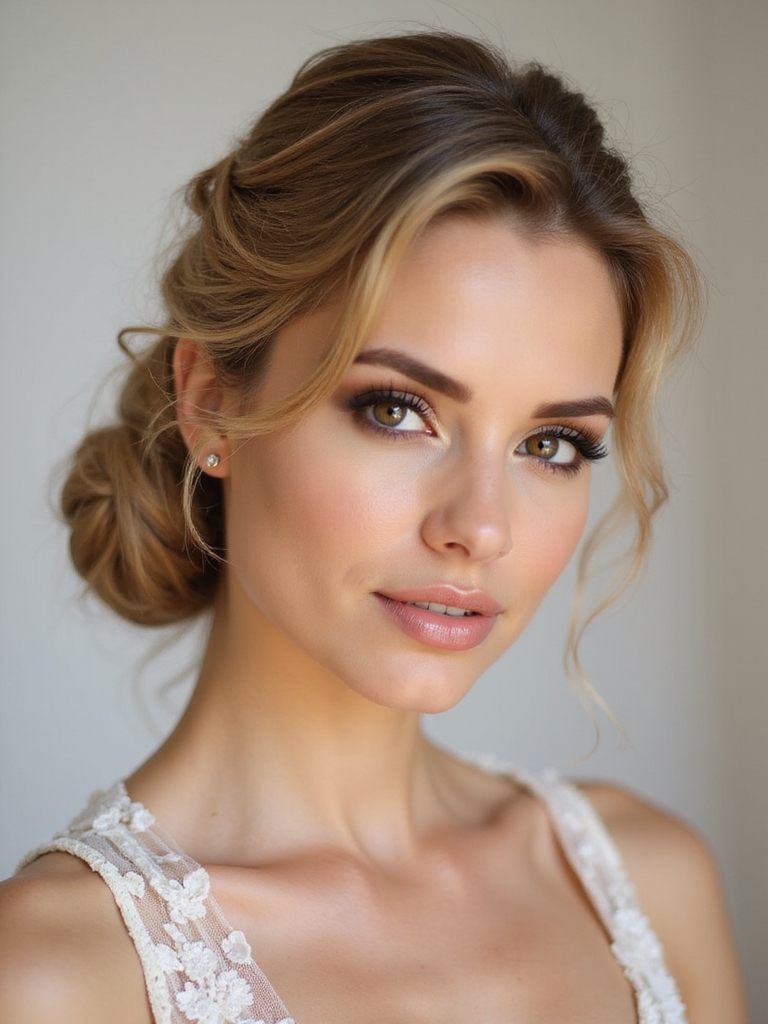 undone chic bridal bun styles