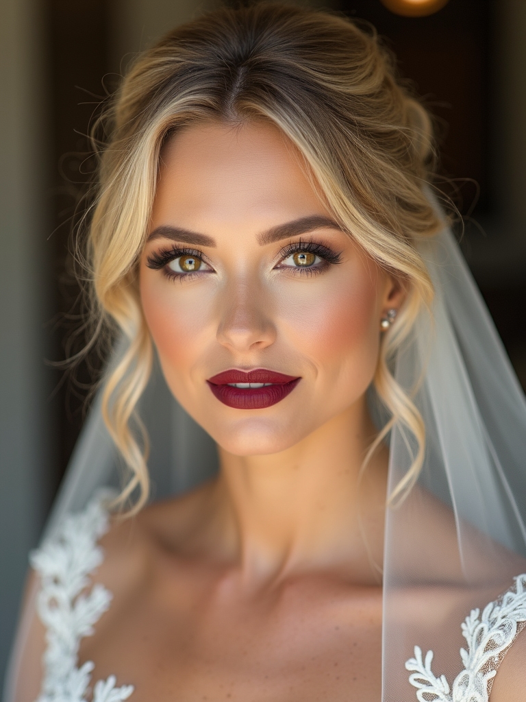 veil complements face and hair
