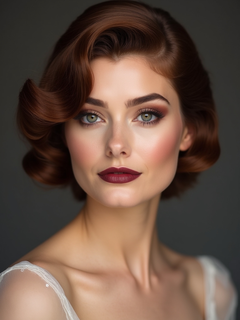 vintage finger waves with pearls