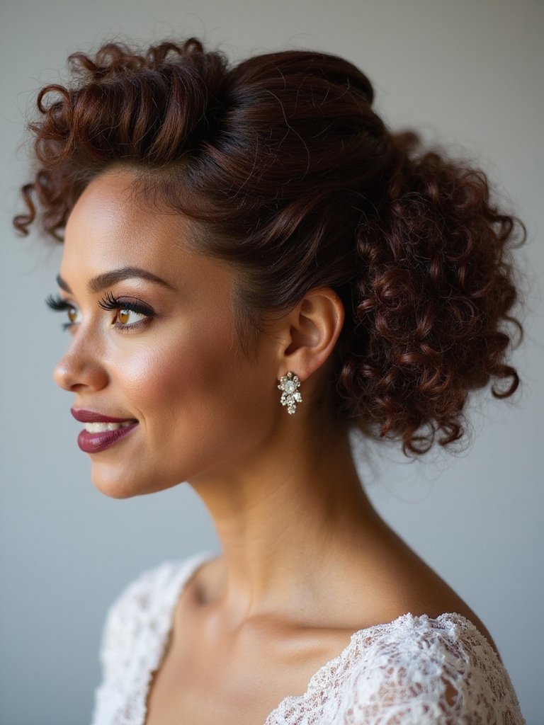 vintage glam finger coil updo