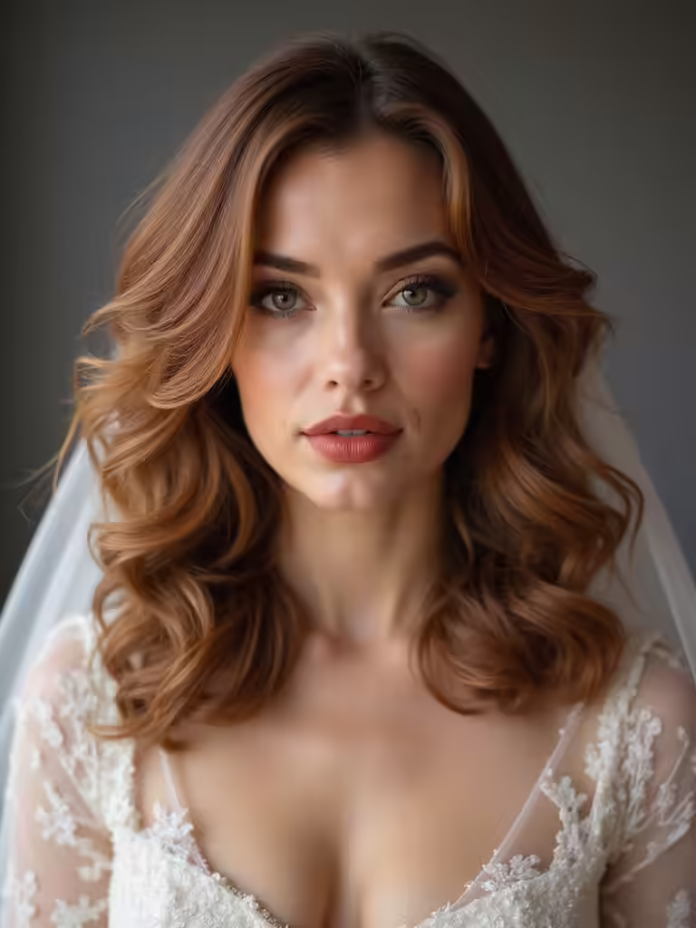 vintage glam with veil