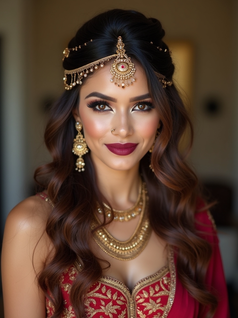 vintage half up romantic waves