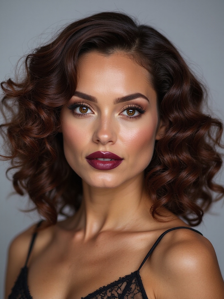 vintage inspired sculpted curly waves