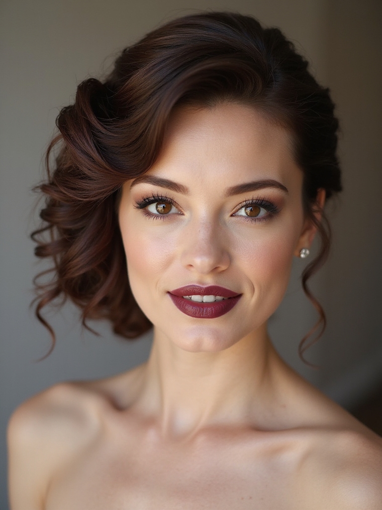 vintage inspired victory roll half up