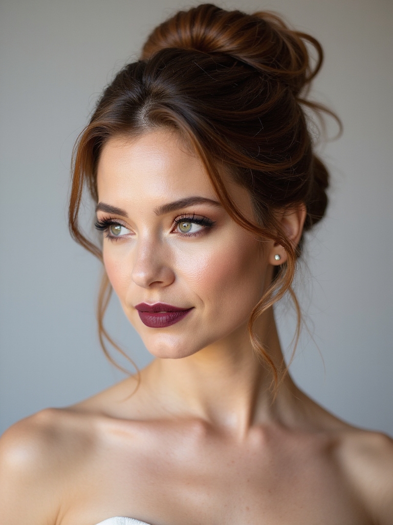 voluminous textured elevated topknot