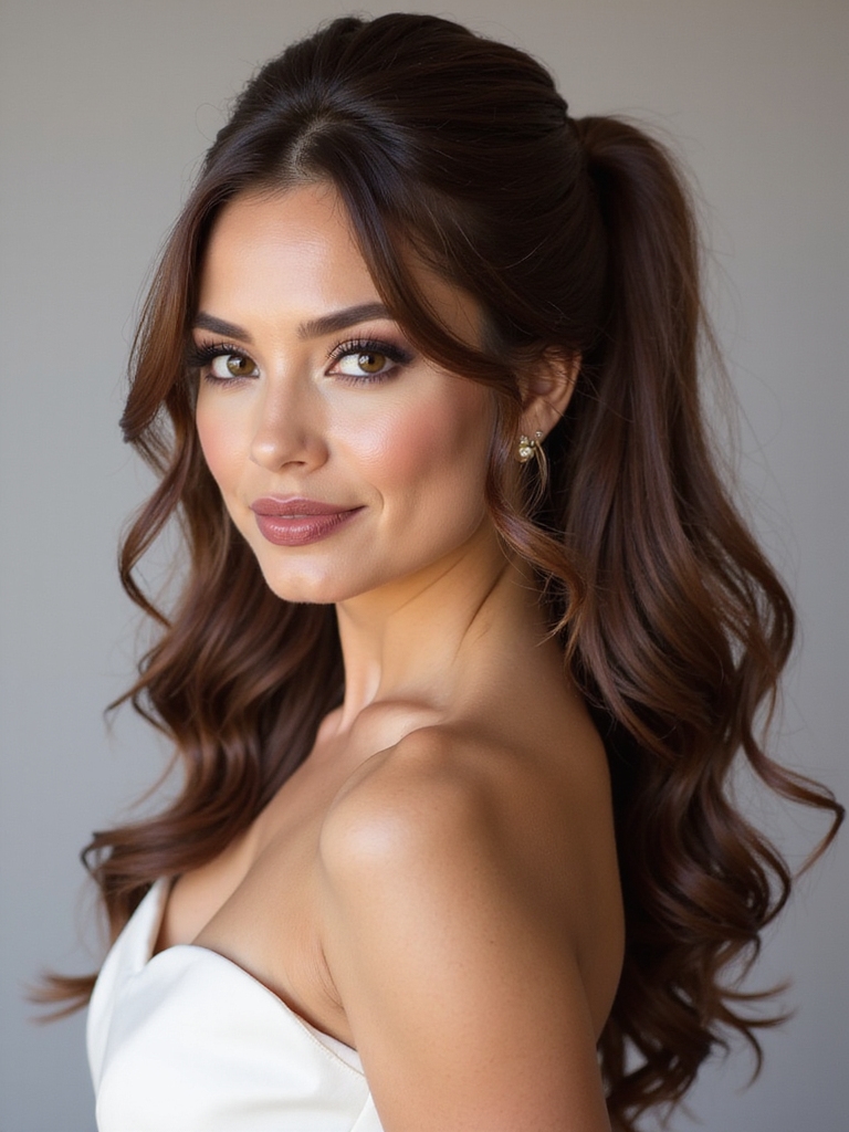 voluminous textured side ponytail