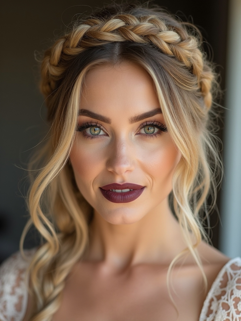 whimsical textured boho braided crown