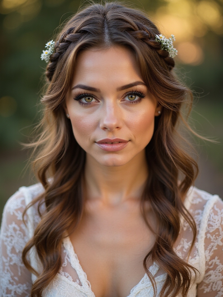 wildflower accented delicate braids