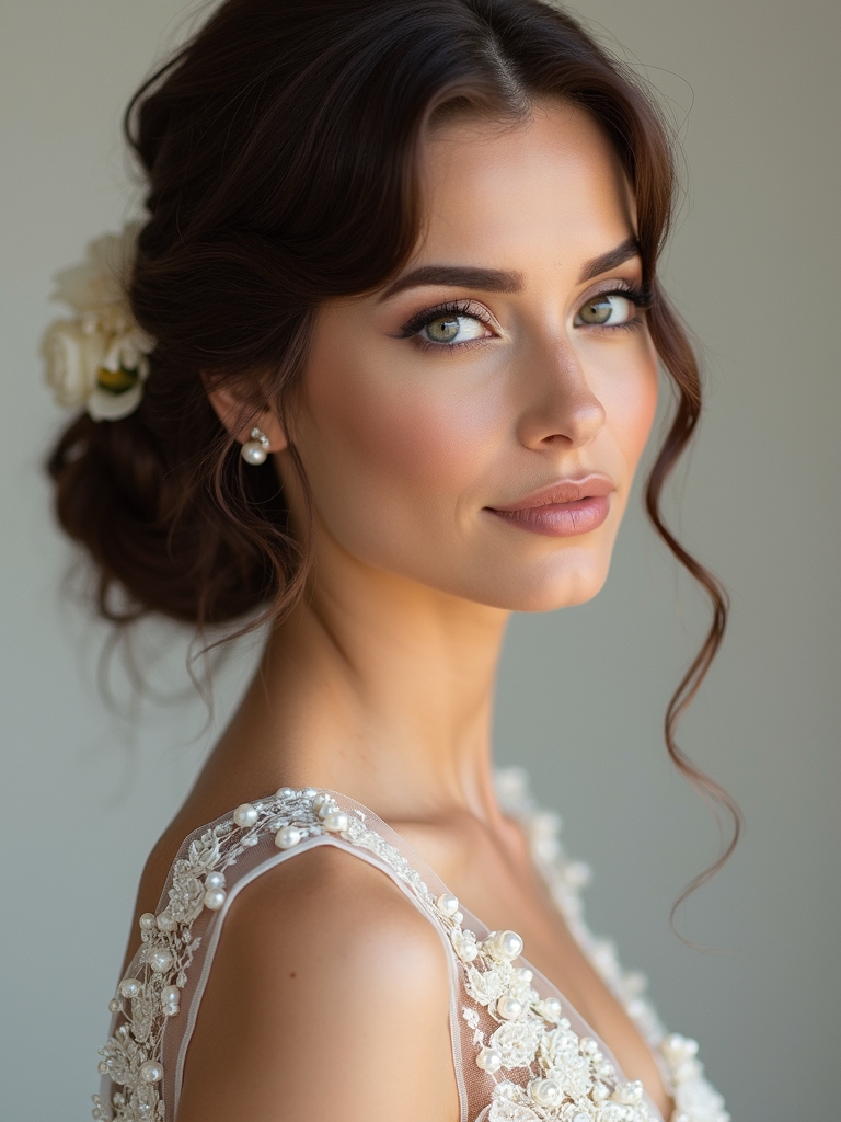 ballgown updo face flattering