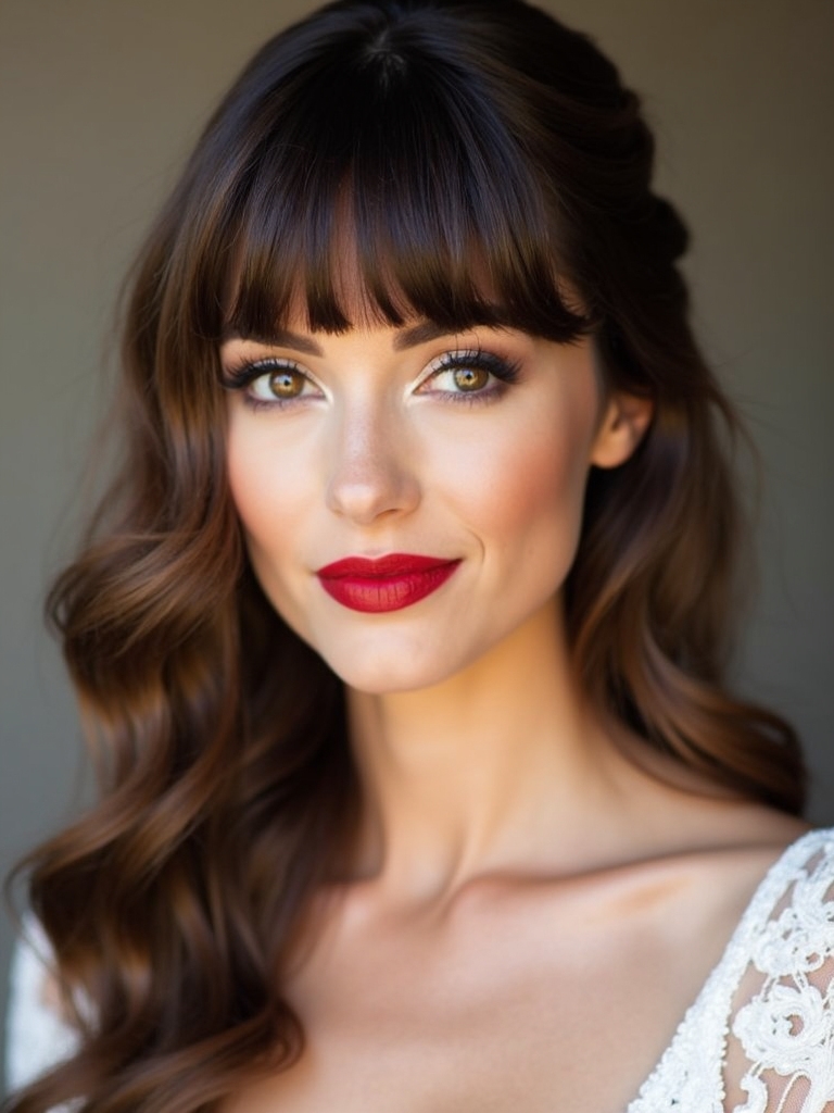 bangs enhance bridal elegance