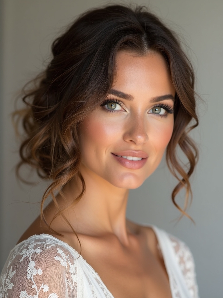 beachy tousled bridal waves