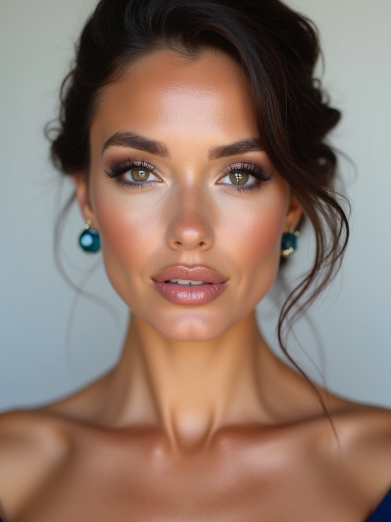blue dress wedding makeup