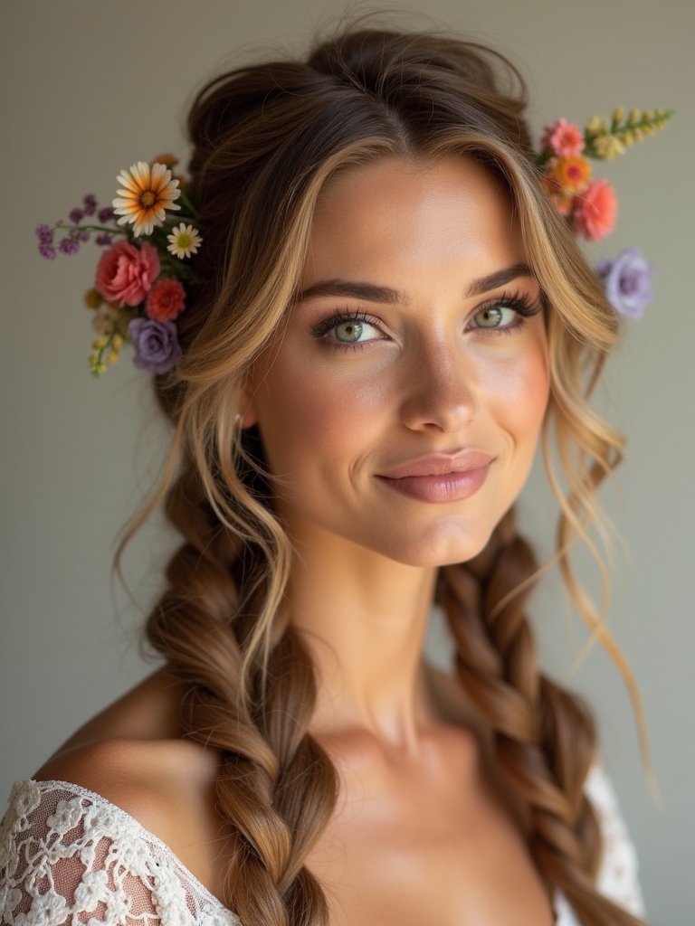 bohemian garden braid elegance