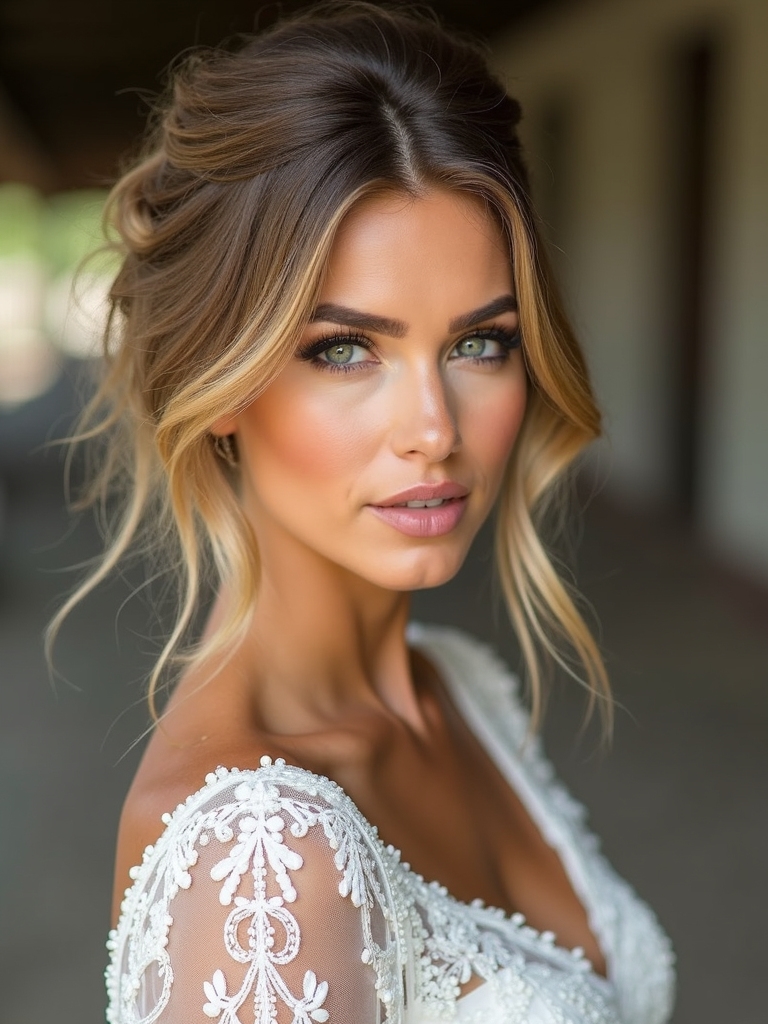 boho outdoor wedding hairstyles