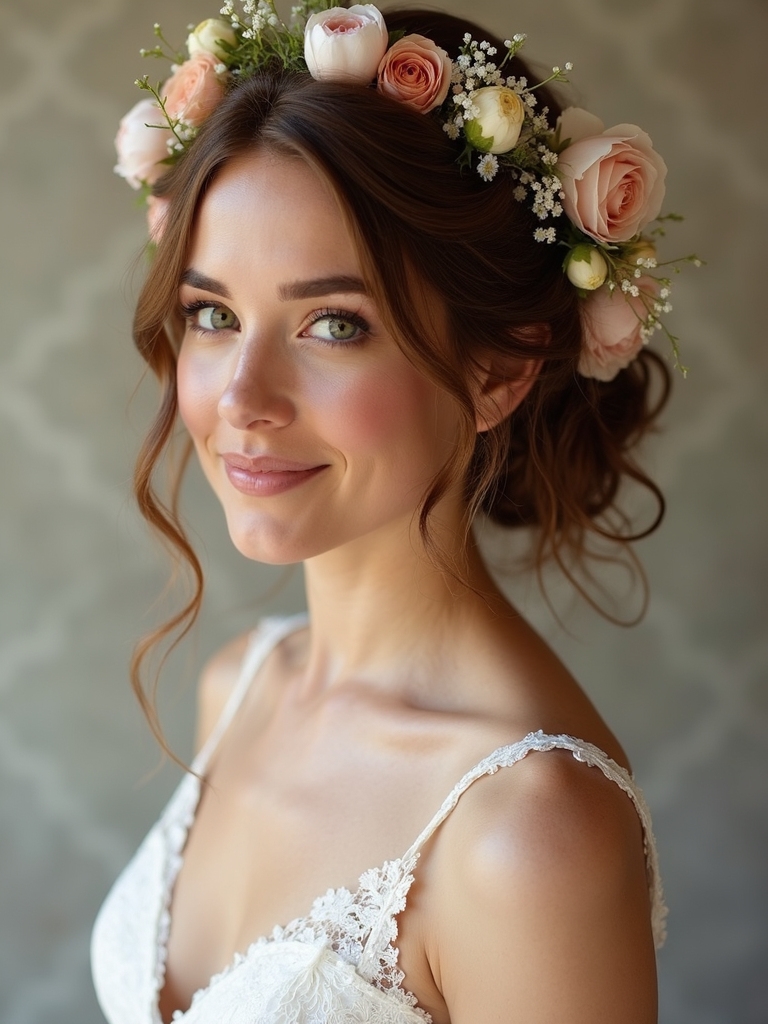boho updos with flowers