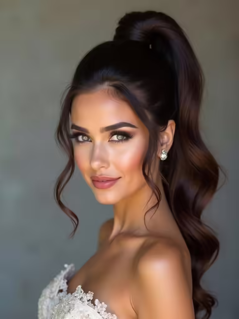 bold high ponytail style
