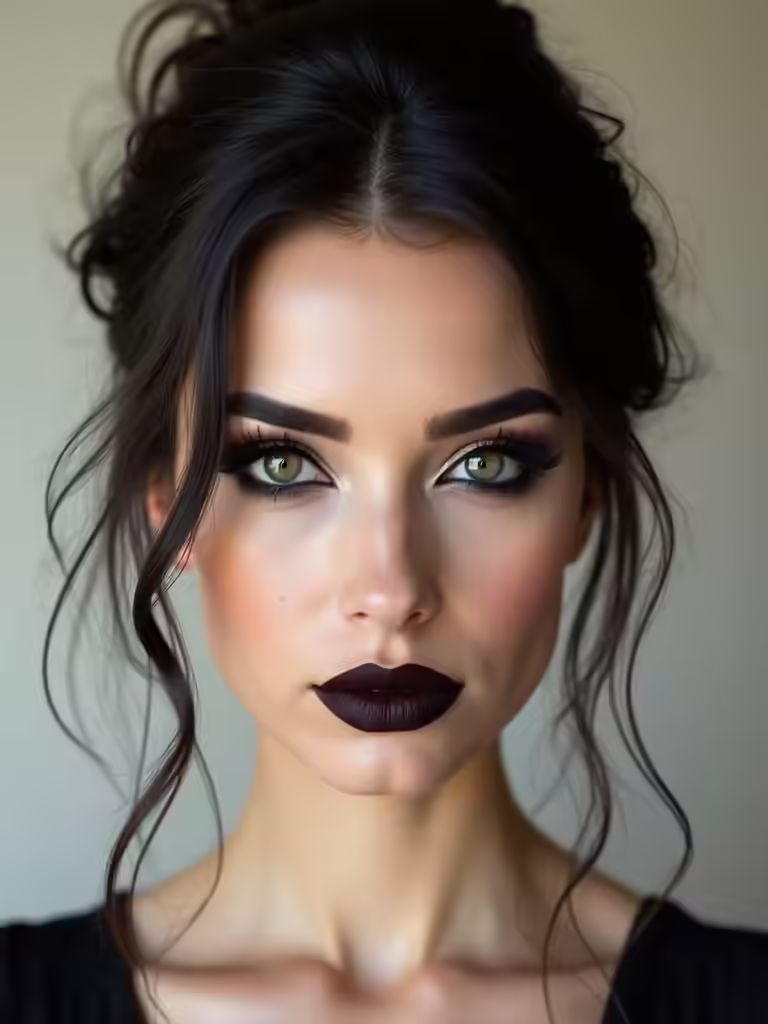 bold lips dramatic eyes