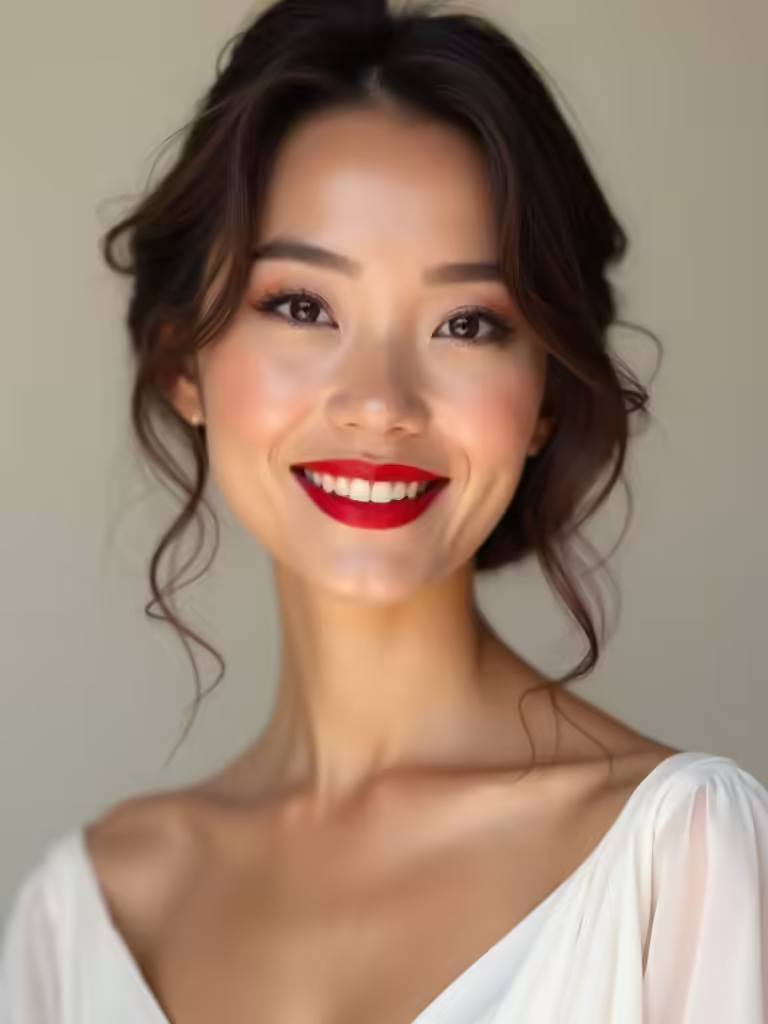 bold lips soft eyes