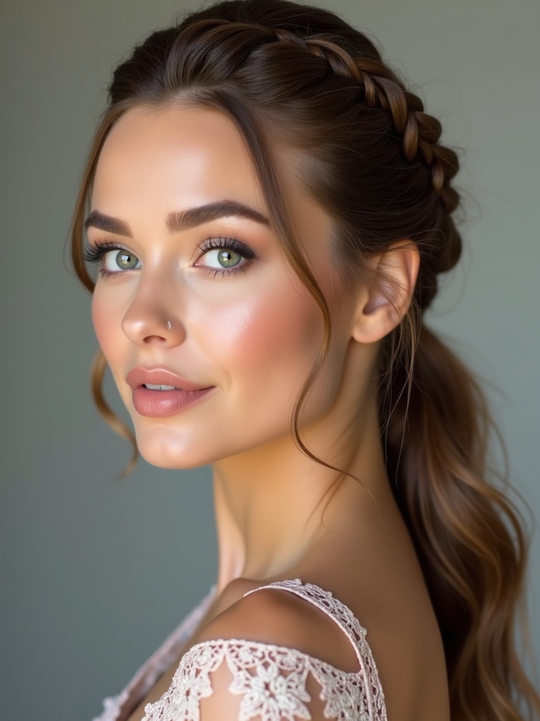 braided accent ponytail elegance