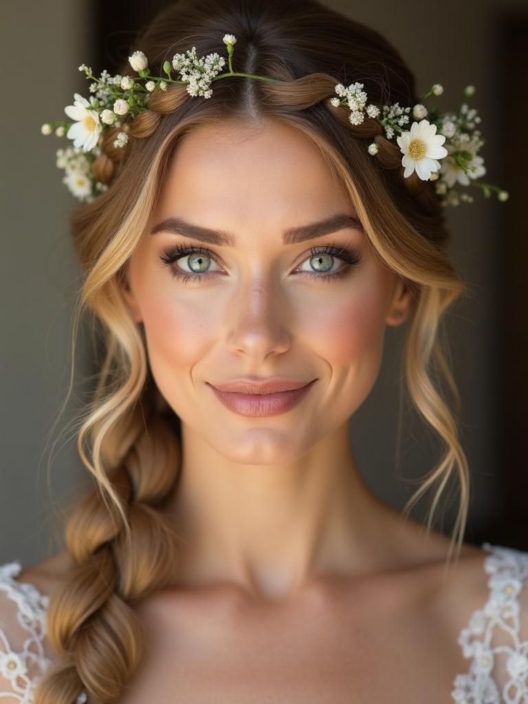 braided boho wedding hairstyle